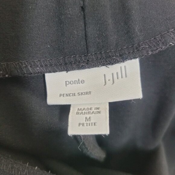 J Jill Pointe Pencil Skirt Size Medium Petite Career Professional Black Stretch - Picture 4 of 5